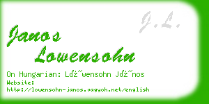 janos lowensohn business card